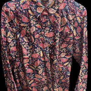 Talbots Floral Paisley Button-Up Shirt LP